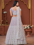 Lavender Premium Net Bridal Lehenga