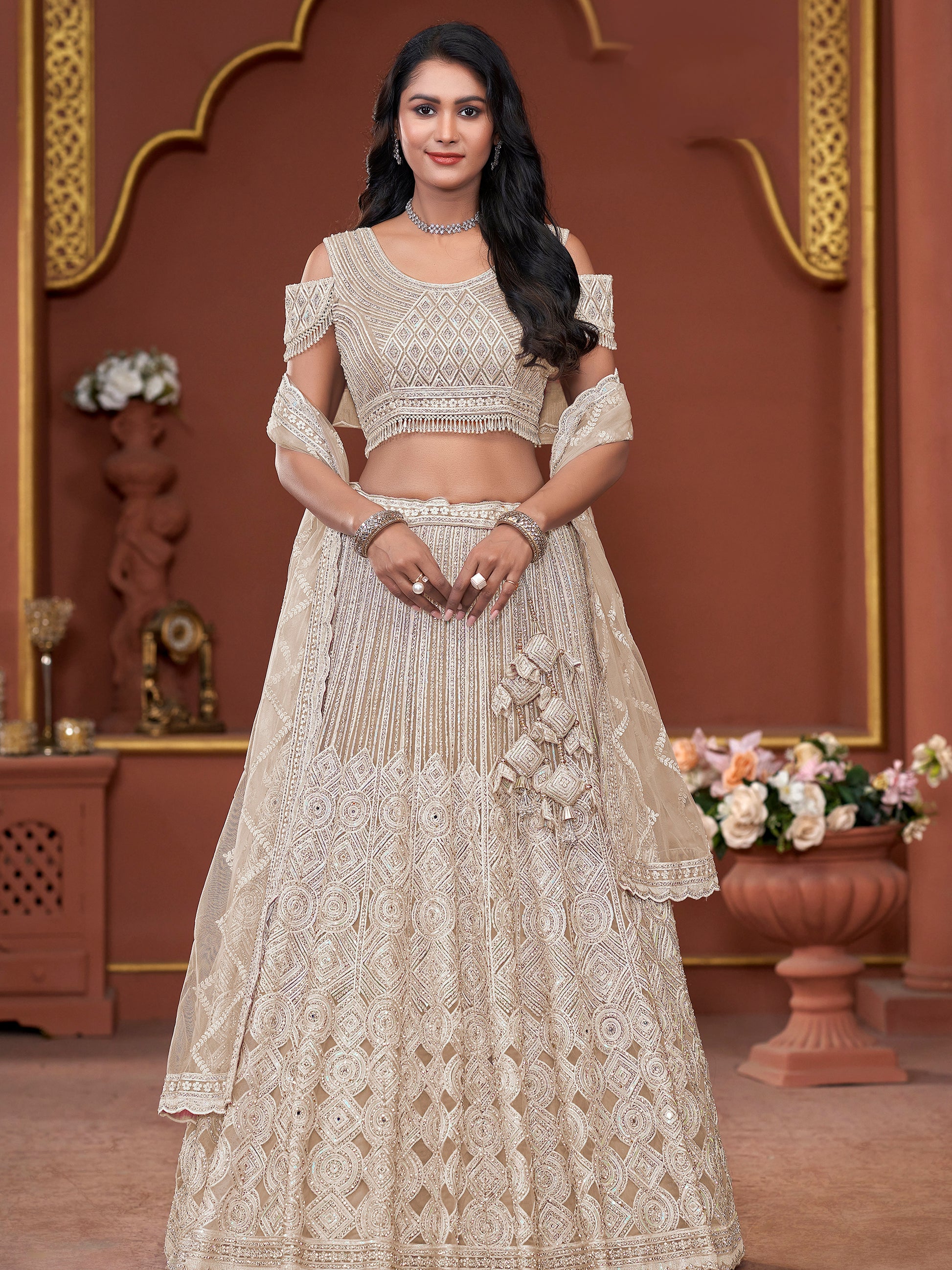 Chiku Premium Net Bridal Lehenga