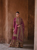 Plum Purple & Gold Designer Sharara Suit