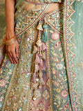 Pastel Multi-Color Net Bridal Lehenga