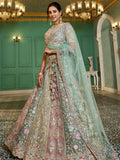 Pastel Multi-Color Net Bridal Lehenga