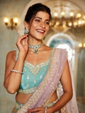 Multi-Color Satin Silk Lehenga with Heavy Sequin