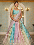 Multi-Color Satin Silk Lehenga with Heavy Sequin