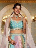 Multi-Color Satin Silk Lehenga with Heavy Sequin