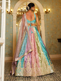 Multi-Color Satin Silk Lehenga with Heavy Sequin