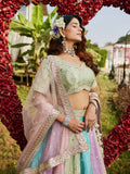 Multi-Color Satin Silk Lehenga with Sequins