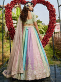 Multi-Color Satin Silk Lehenga with Sequins