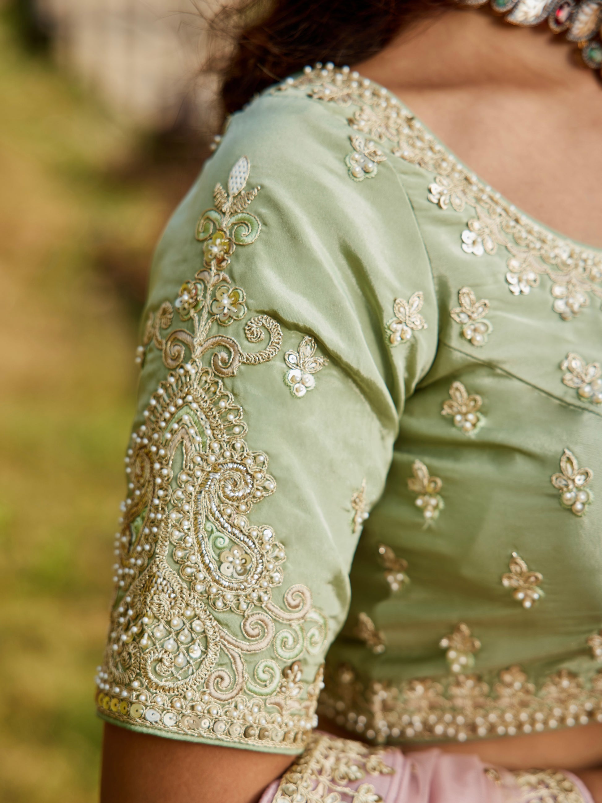 Multi-Color Satin Silk Lehenga with Sequins