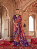 Royal Purple & Gold Designer Patola Silk Saree