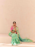 Pastel Mint Green Viscose Bemberg Designer Saree