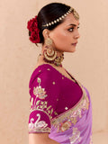 Light Purple Viscose Bemberg Designer Saree