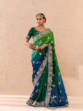 Dark Green Viscose Bemberg Designer Saree