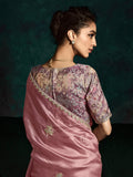 Blush Pink Designer Saree with Sequin & Thread Embroidery