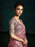 Blush Pink Designer Saree with Sequin & Thread Embroidery