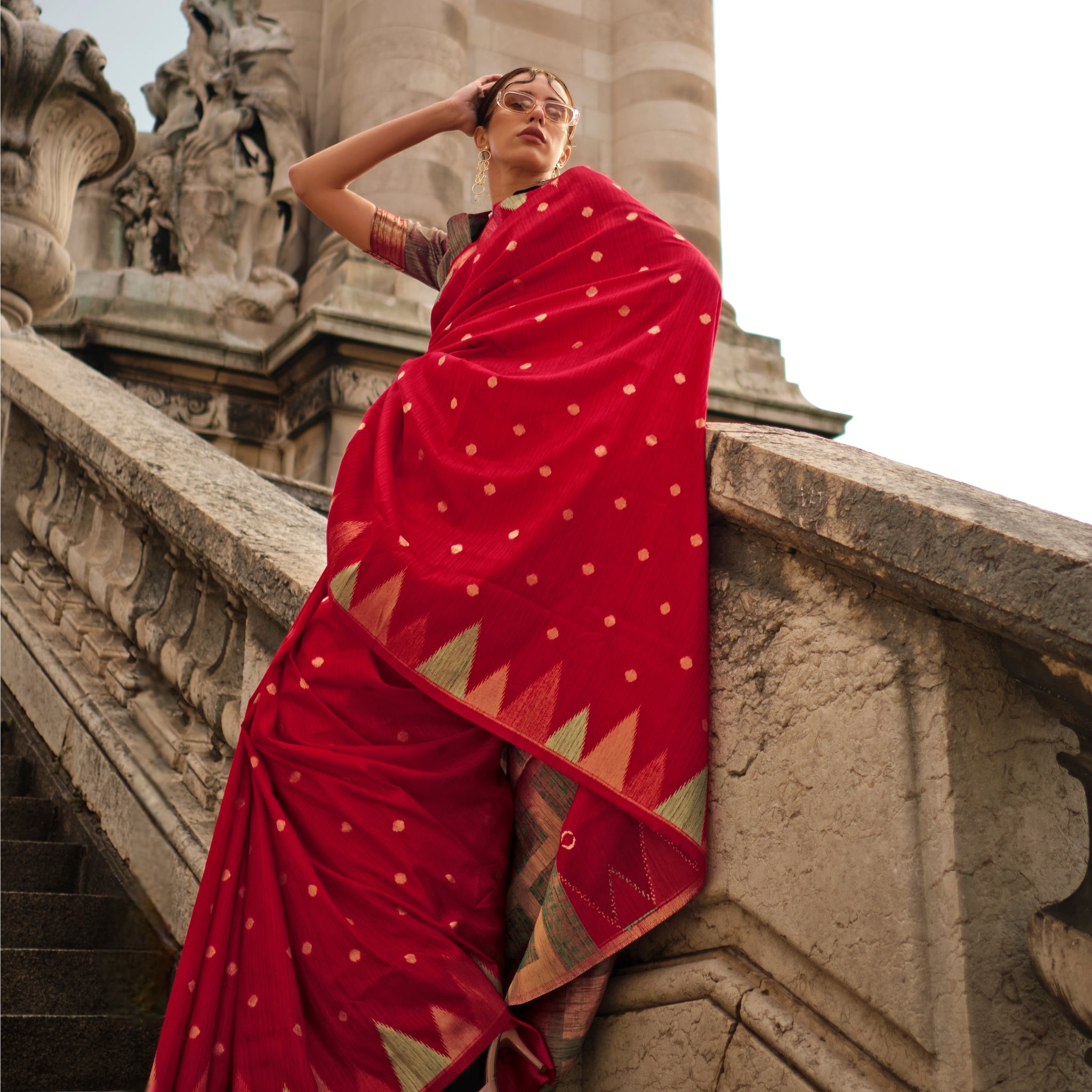 Maroon & Gold Kanchipuram Silk Saree with Intricate Zari Border