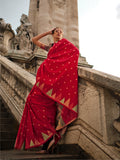 Maroon & Gold Kanchipuram Silk Saree with Intricate Zari Border