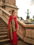 Maroon & Gold Kanchipuram Silk Saree with Intricate Zari Border