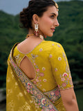 Golden Yellow Banarasi Silk Saree with Zari Weaving