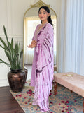 Lavender Viscose Kurti Set with Tie-Dye Nazneen Dupatta