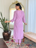 Lavender Viscose Kurti Set with Tie-Dye Nazneen Dupatta