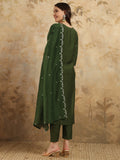 Mahendi Green Chanderi Simar Kurti Set