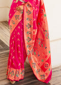 Pink Copper Zari Woven Traditional Paithani Silk Saree