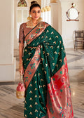 Palm Green Zari Woven Traditional Paithani Silk Saree