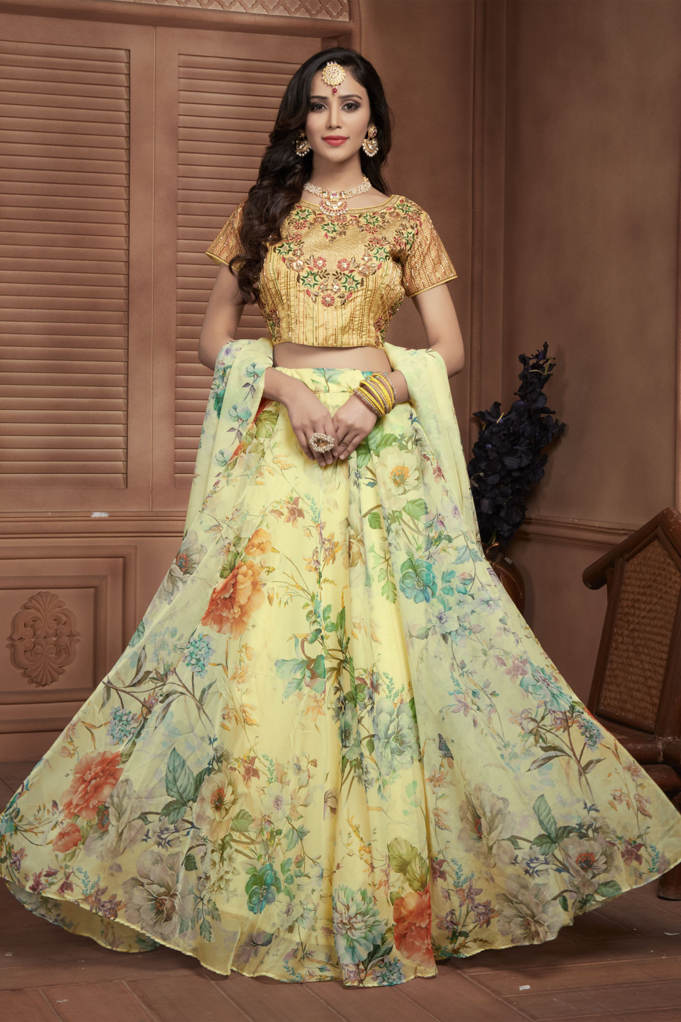 Beautiful Designer Readymade Crop Top Lehenga Choli D.no C-1980