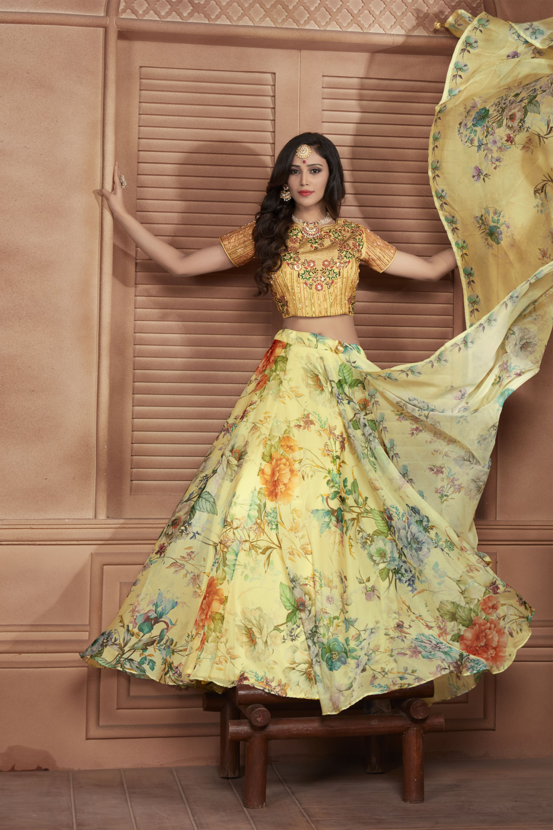 Beautiful Designer Readymade Crop Top Lehenga Choli D.no C-1980