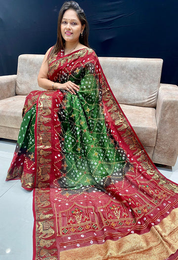 Bandhej Gajji Silk Saree