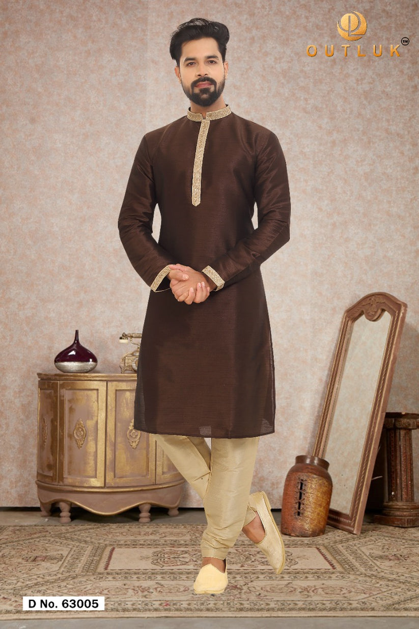 Beautiful Festival Designer Men's Kurta Pyjama with Koti