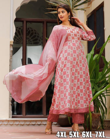 GOWN STYLE KURTA PANT DUPATTA FULL SET