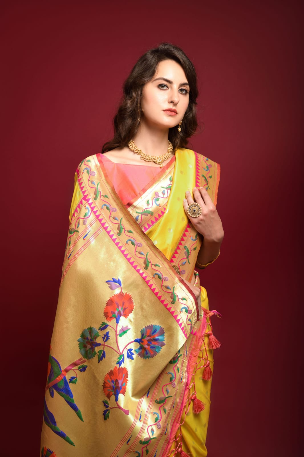 Party Wear Banarasi Soft Silk Paithani Saree Anant Tex Exports Private Limited