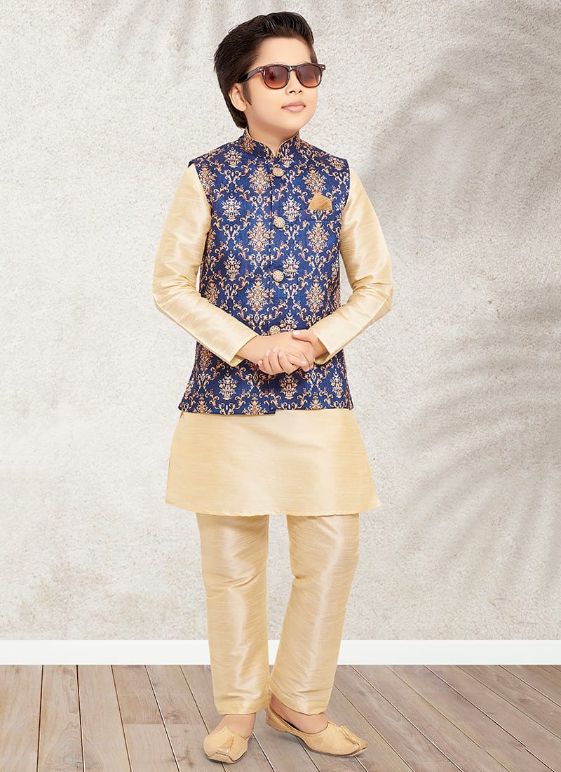 Ethnic Boys Wear Kurta Pajama With Koti