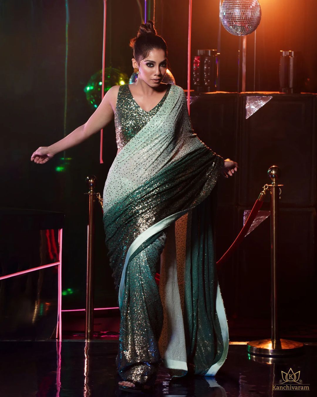 Buy Shaded sequin saree Set by Designer SEEMA GUJRAL Online at Ogaan.com