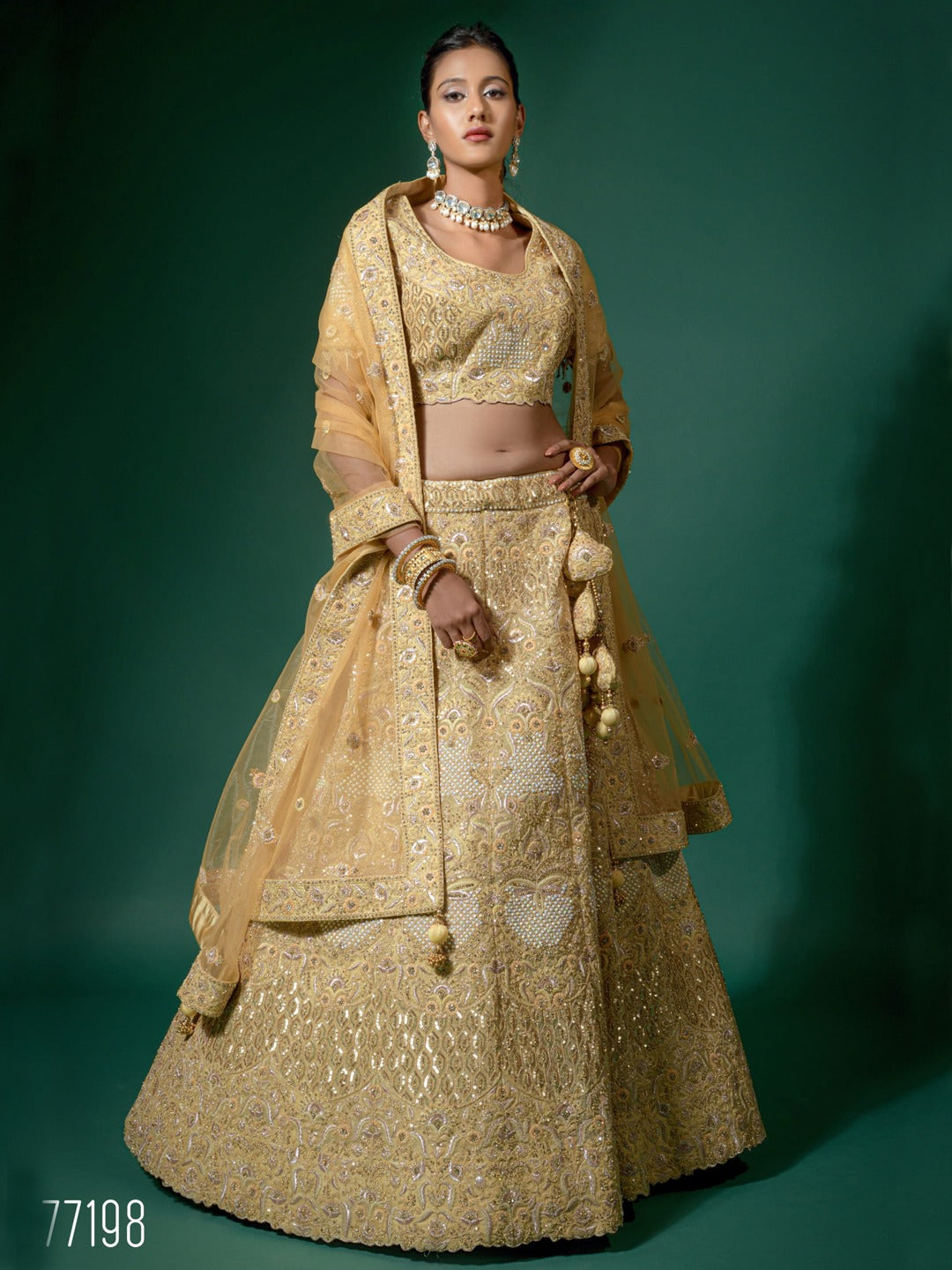 Alakana Designer Bridal Wear Lehenga D.No 77198 Anant Tex Exports Private Limited