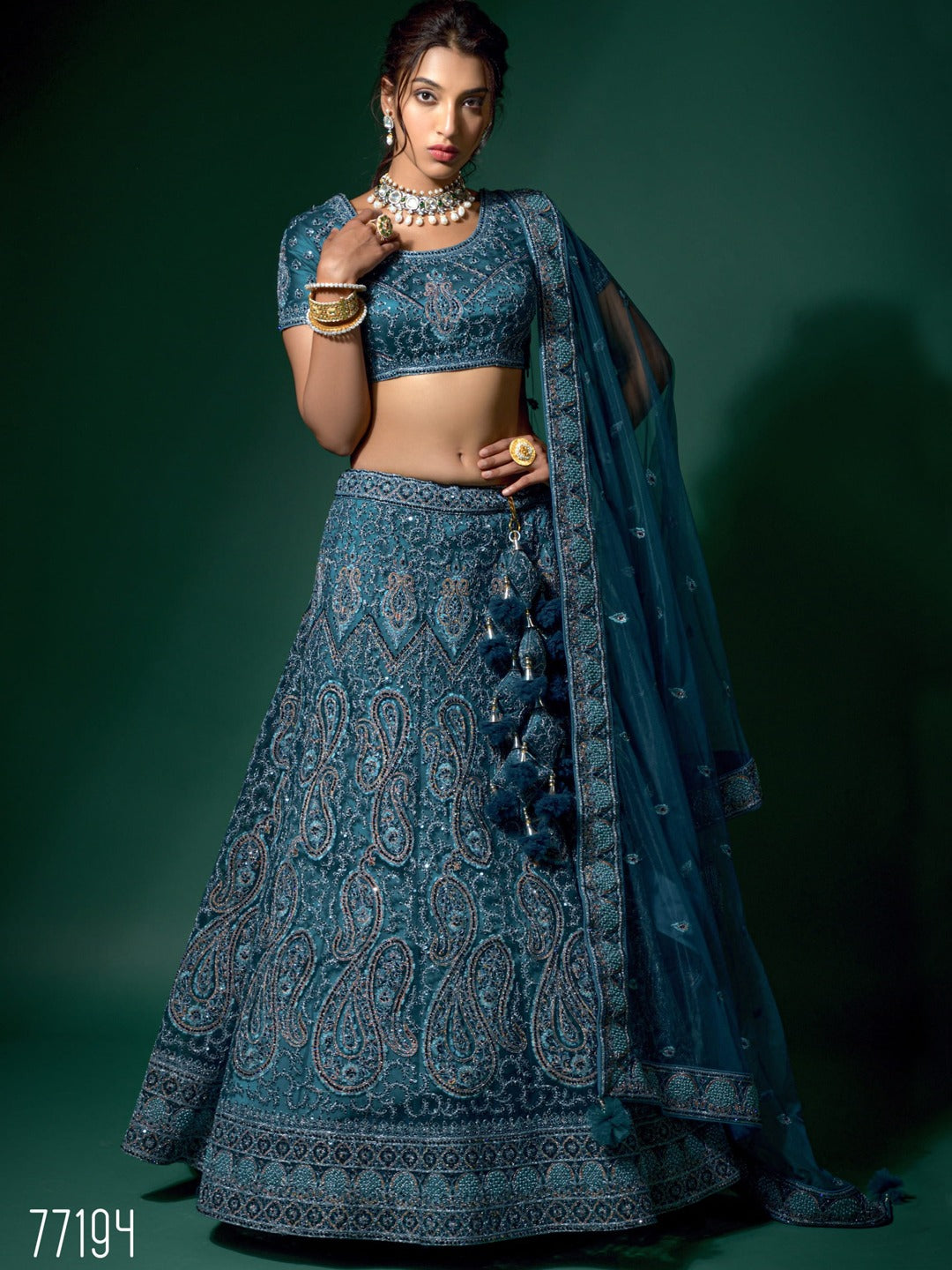 Alakana Designer Bridal Wear Lehenga D.No 77194 Anant Tex Exports Private Limited