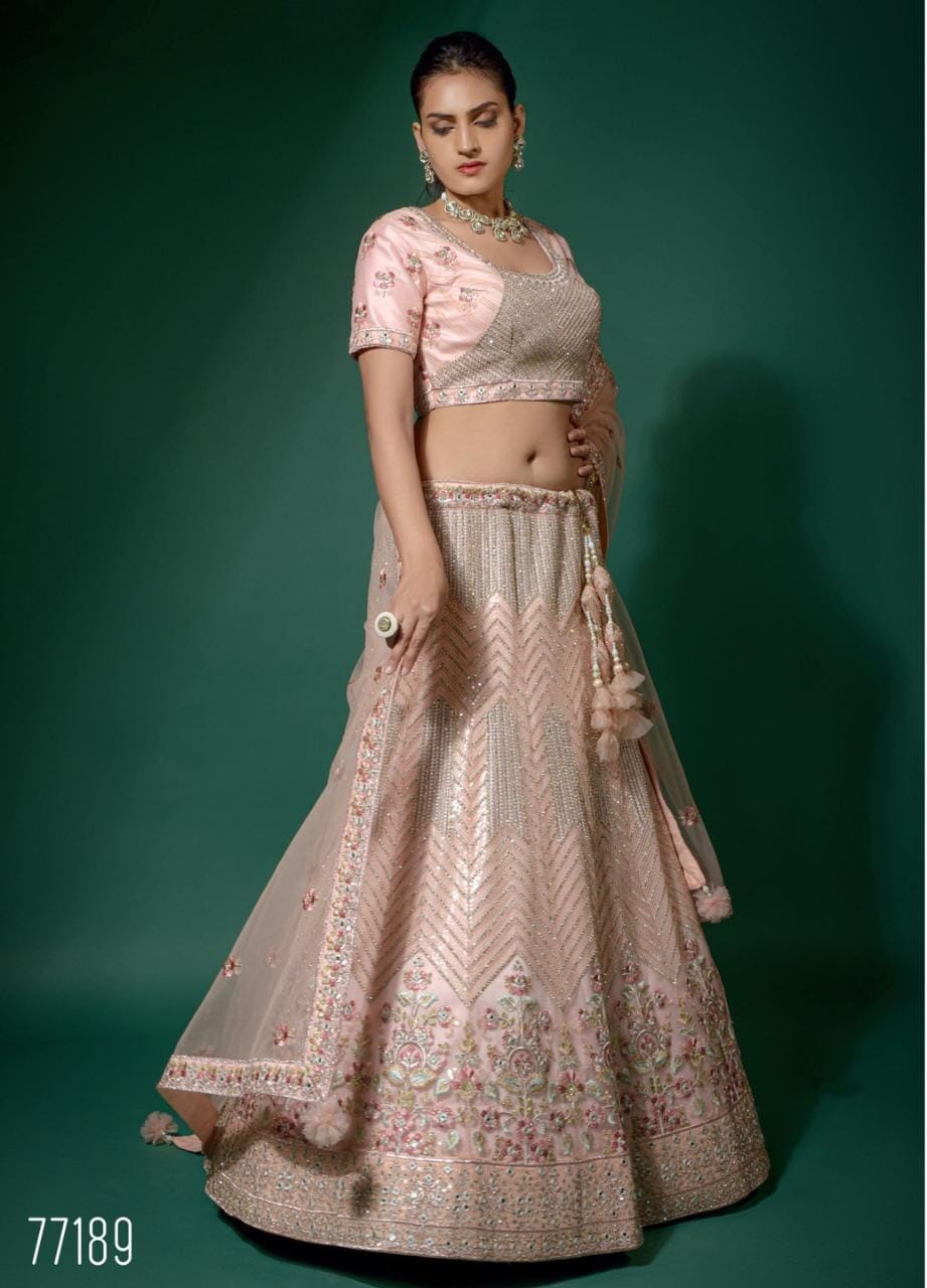 Alakana Designer Bridal Wear Lehenga D.No 77189 Anant Tex Exports Private Limited