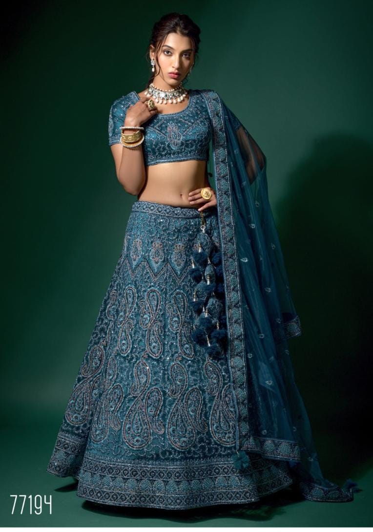 Alakana Designer Bridal Wear Lehenga D.No 77194 Anant Tex Exports Private Limited