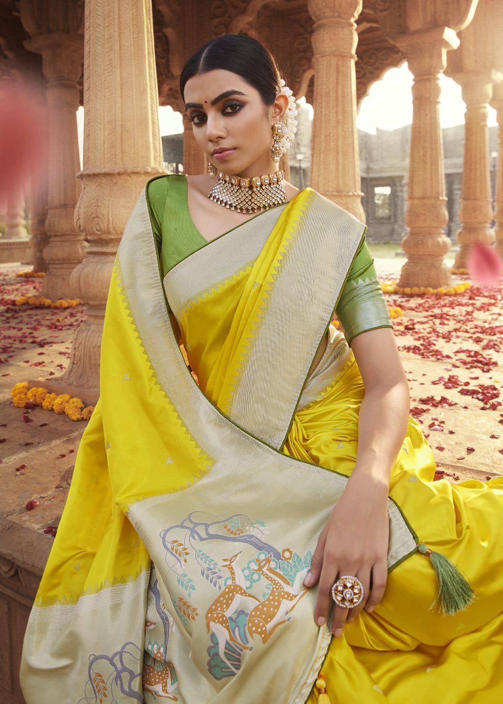 Platinum Silk Pure Sattin Paithani Designer Saree Anant Tex Exports Private Limited