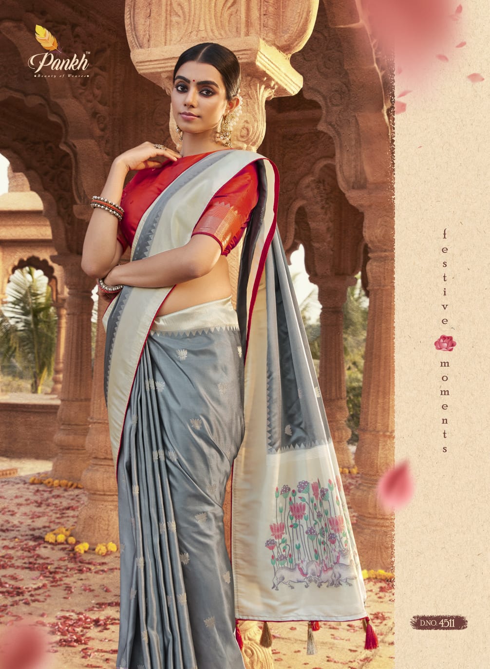 Platinum Silk Pure Sattin Paithani Designer Saree Anant Tex Exports Private Limited