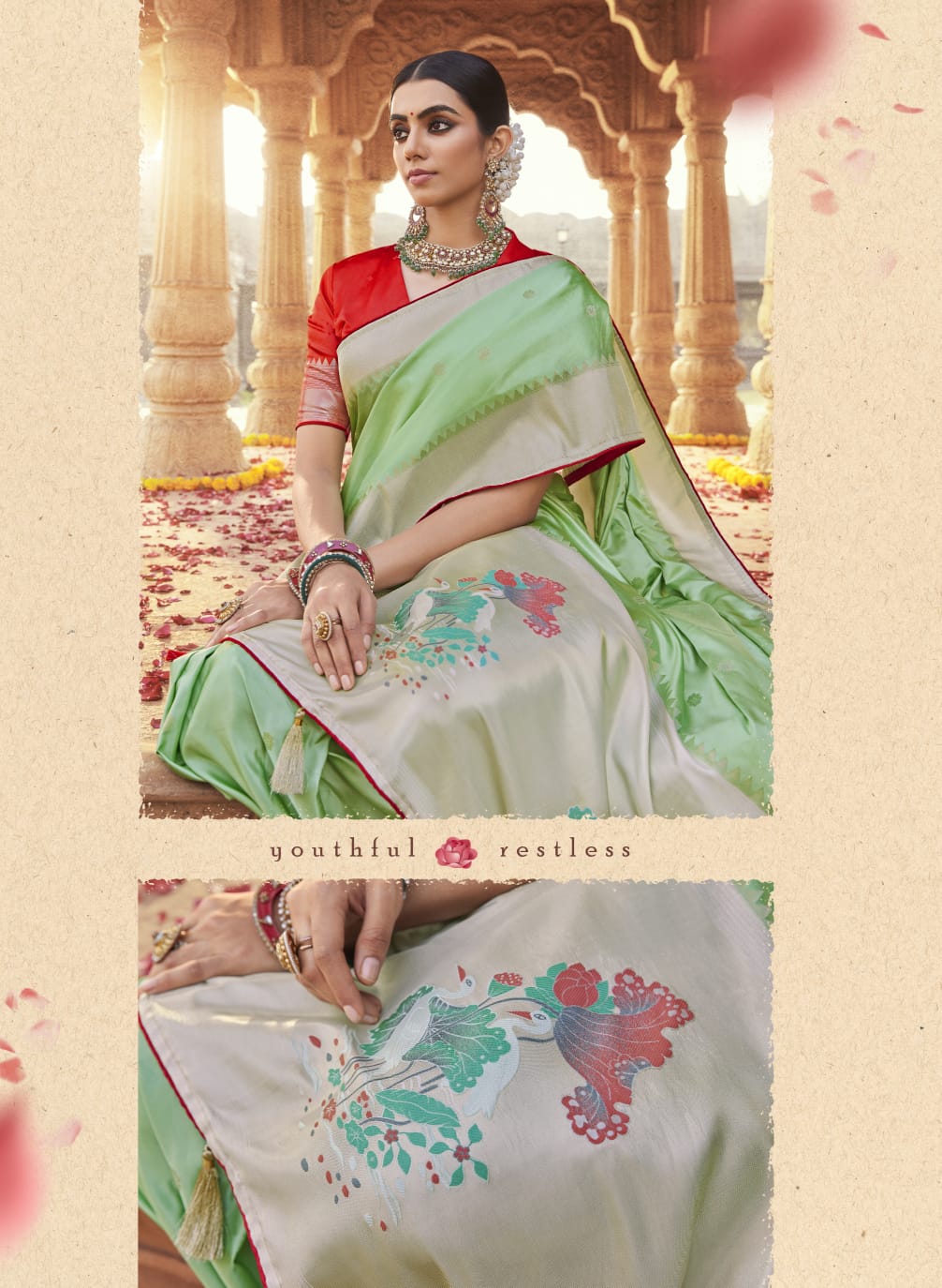 Platinum Silk Pure Sattin Paithani Designer Saree Anant Tex Exports Private Limited