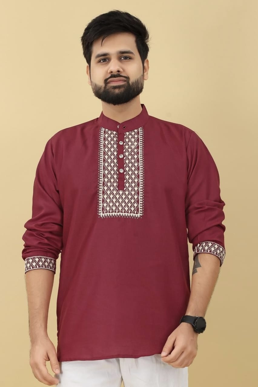 Traditional Embroidery Work Short Kurta Anant Tex Exports Private Limited