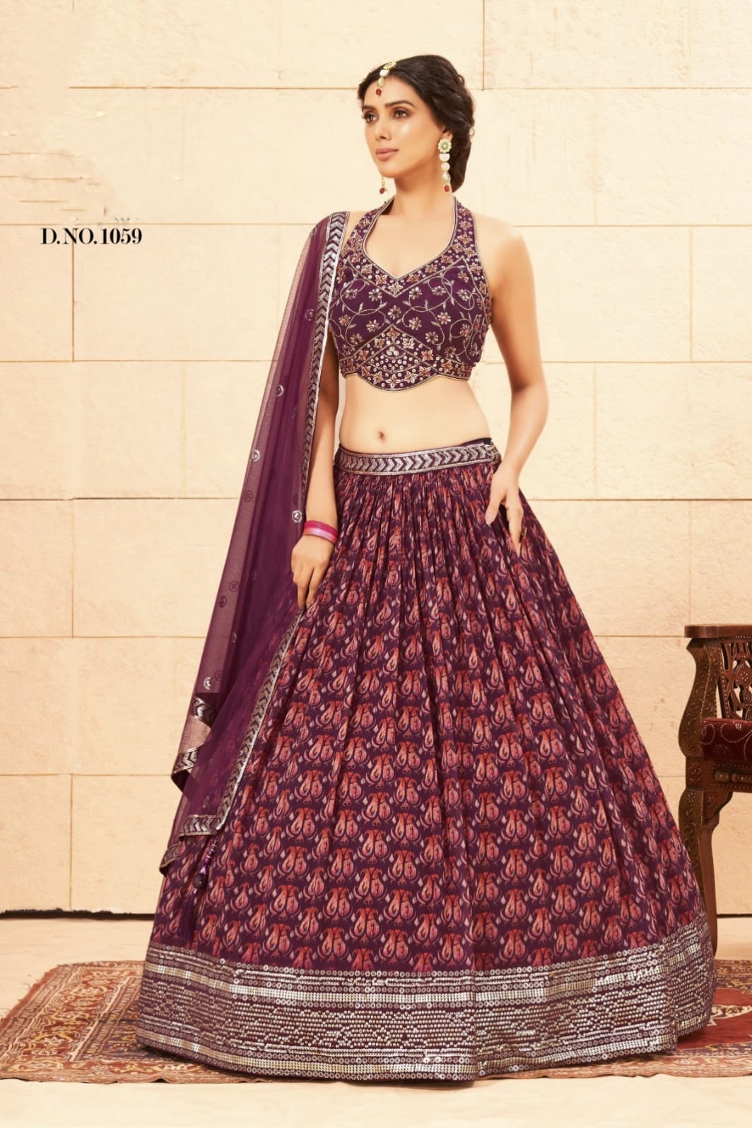 NAYAB BRIDAL WESTERN WEAR LEHENGA D.NO 1059