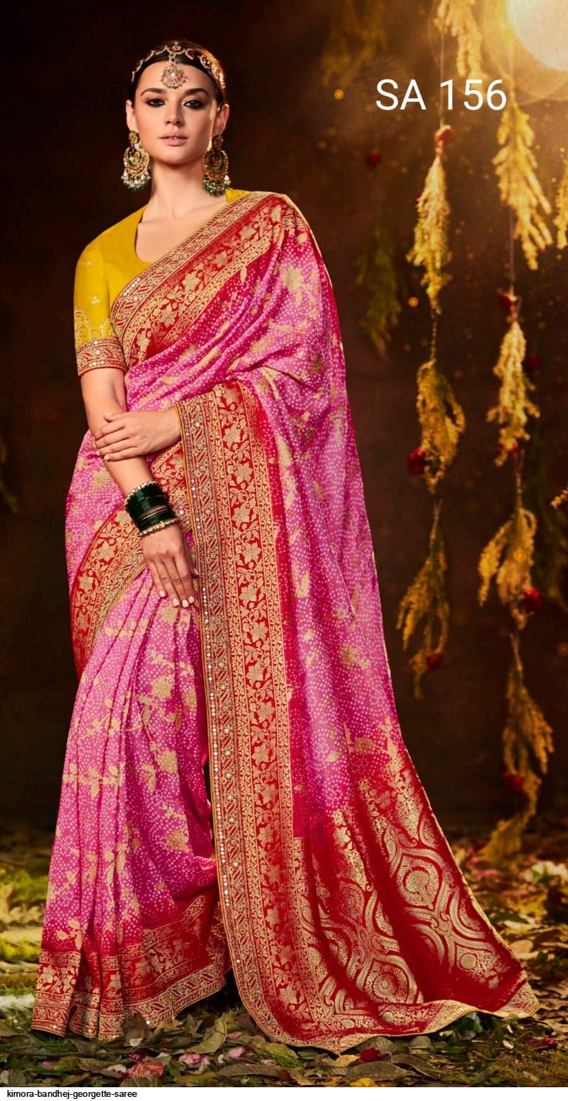 SINDHURI BANDHEJ EXCLUSIVE WEDDING SAREE D.NO 156 - Anant Tex Exports Private Limited