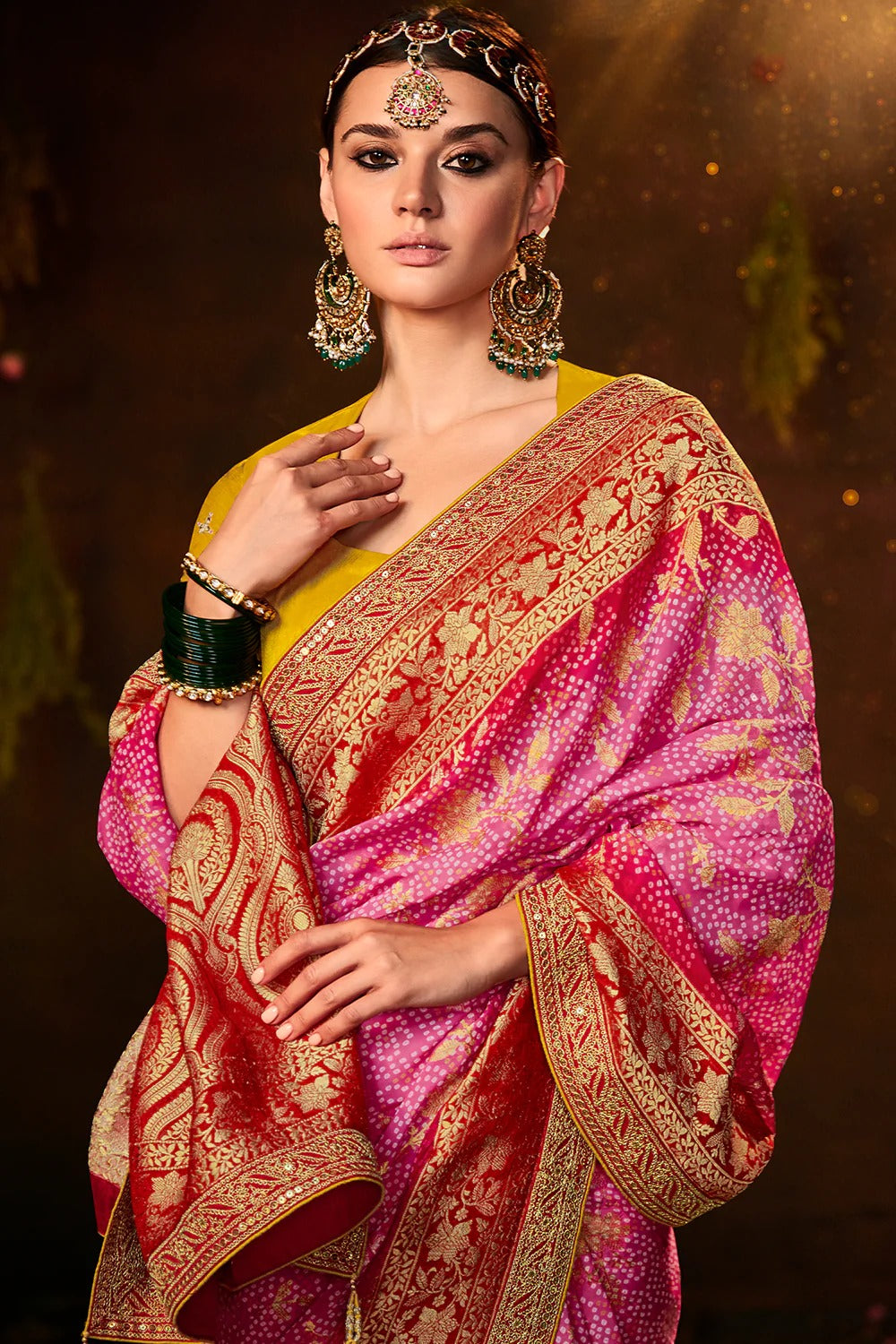 SINDHURI BANDHEJ EXCLUSIVE WEDDING SAREE D.NO 156 - Anant Tex Exports Private Limited