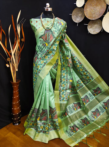 Party Wear Soft Tussar Silk Saree