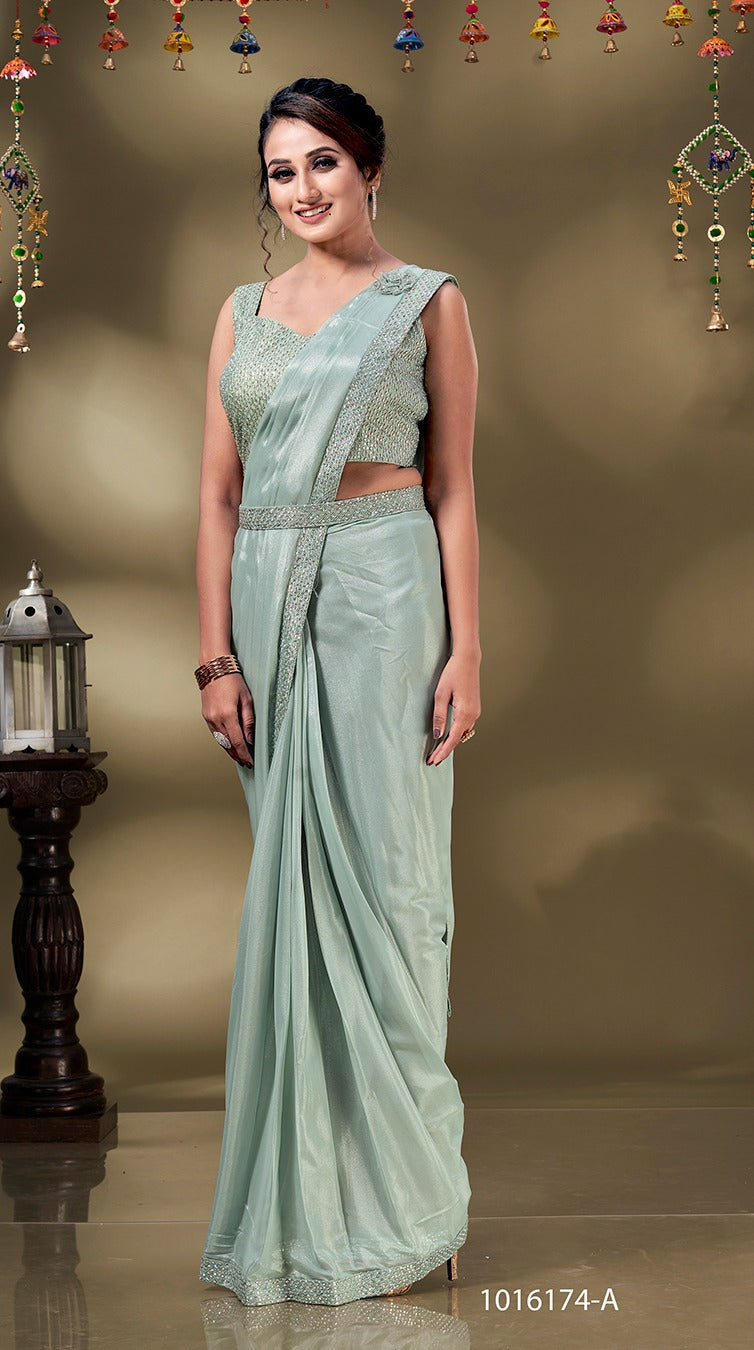 Readymade designer saree with designer blouse... Only at Aarini... | Saree  designs, Blouse designs, Indian fashion