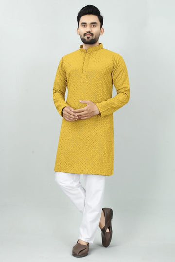 Traditional Chikan Work Kurta Pajama