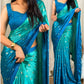 Party Wear Moss Silk Padding Saree